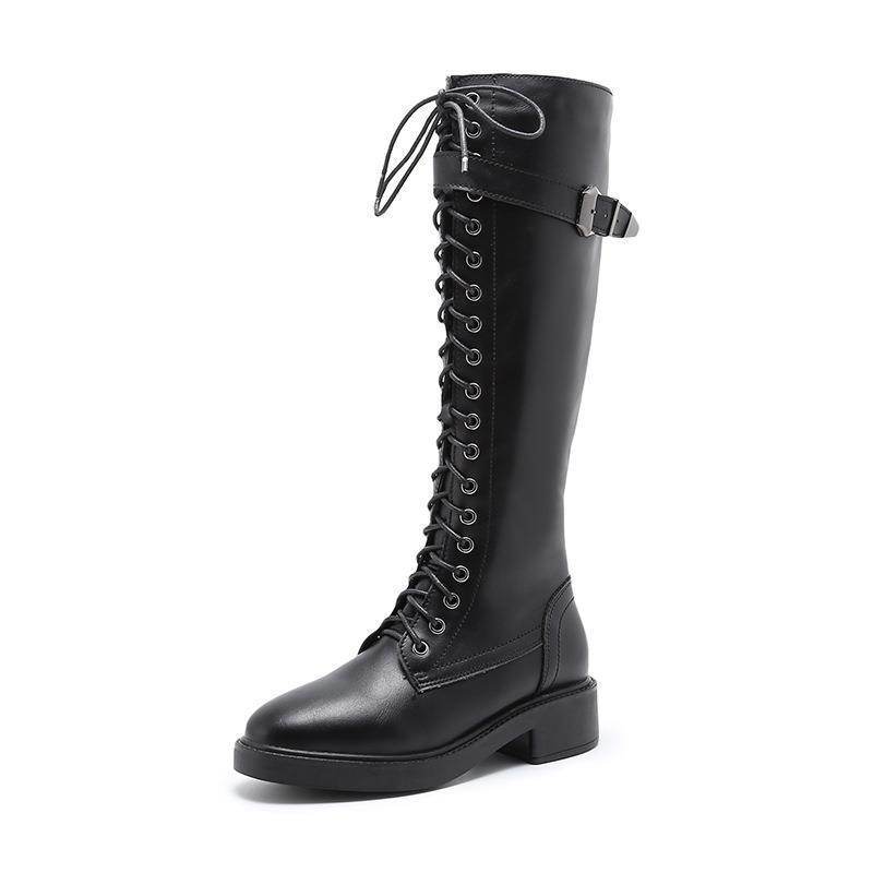 Women Long Boots High Boots Flat Boots Big Size - Mubimart