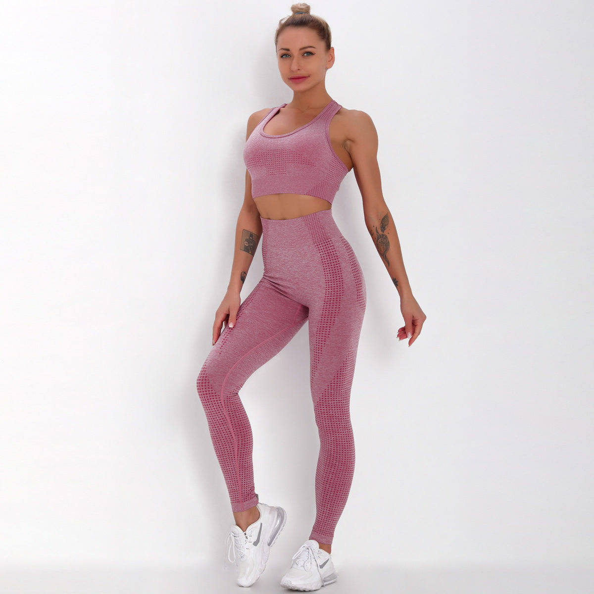 Seamless knitted yoga workout clothes - Mubimart -  