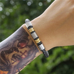 Selling Stainless Steel Men's Leather Bracelets Simple And Versatile Punk Bracelets Men's Jewelry And Bracelets