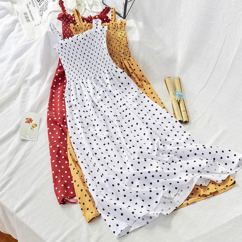 Bandeau ruffled camisole dress - Mubimart