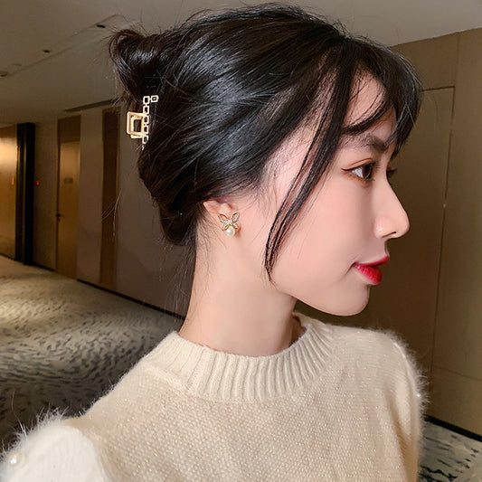 Elegant Rhinestone Pearl Earrings For Women