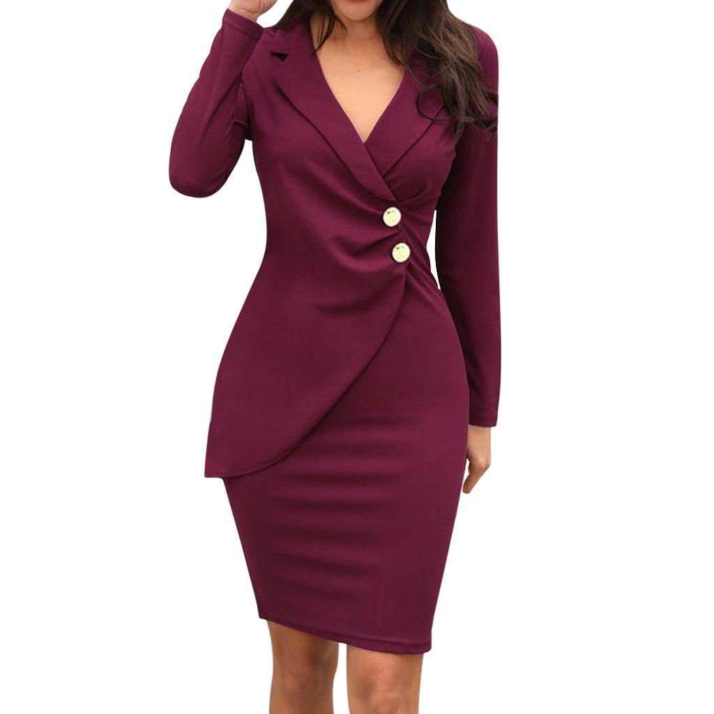 Pack hip casual work dress - Mubimart