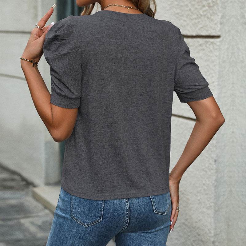 Top Puff Sleeve T-shirt For Women - Mubimart