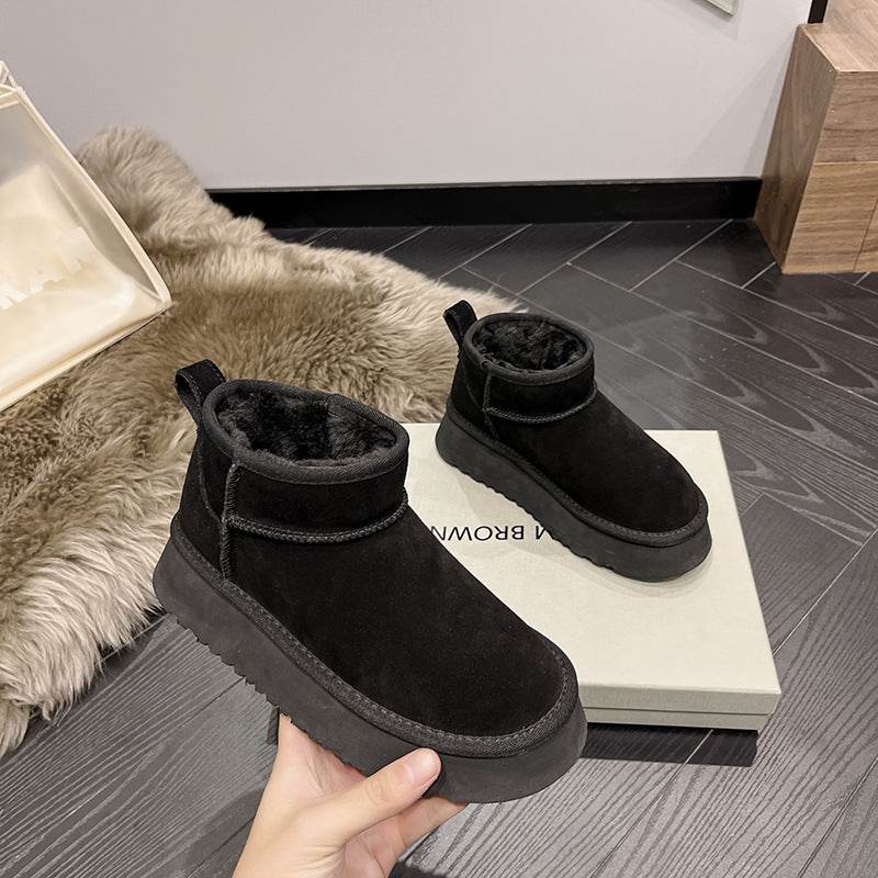 Genuine Leather Snow Boots Short Boots - Mubimart