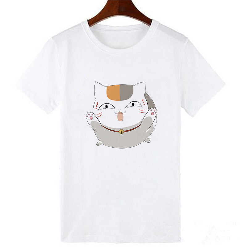 Horro Skull and Cat Femal Tshirt Top Tees kawai T-shirt - Mubimart -  