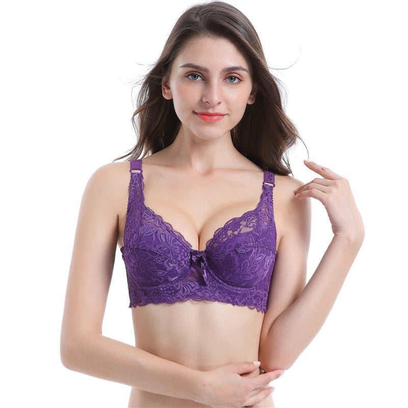 Lace Sexy Plus Size Thin Bra - Mubimart -  