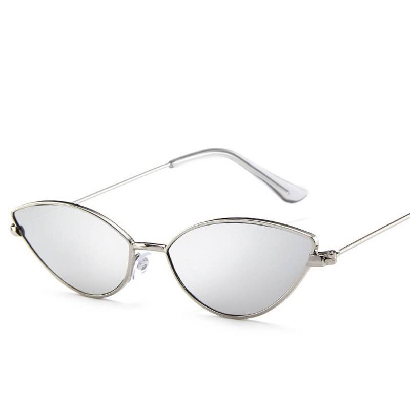 New Cute Sexy Sunglases Retro Cat Eye Sunglasses Women Metal Triangle Vintage Cateye Sun Glasses Female - Mubimart