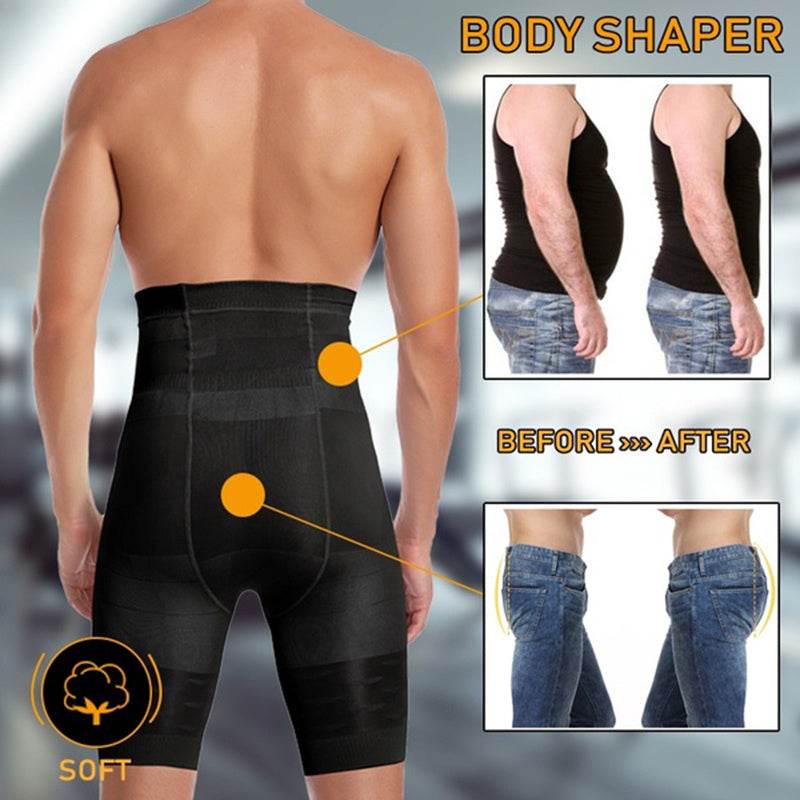 Men Slimming Body Shaper Waist Trainer High Waist - Mubimart