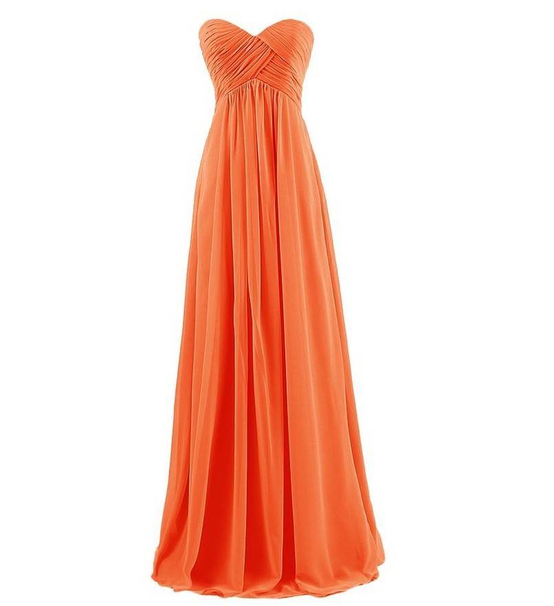 Tube Top Chiffon Long Prom Dinner Dress - Mubimart
