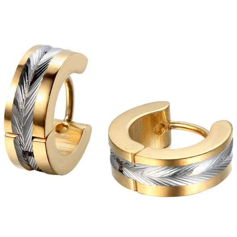 European And American Fashion Room Electric Color Stainless Steel Titanium Steel Stud Earring For Men Ear Clip - Mubimart