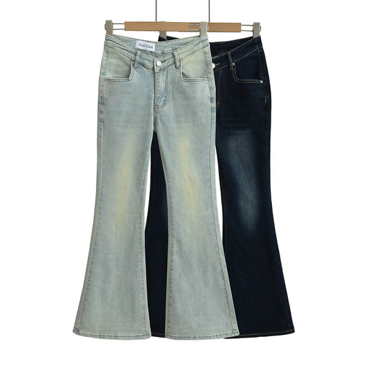 Fuli Washed Nostalgic Skinny Jeans For Women - Mubimart
