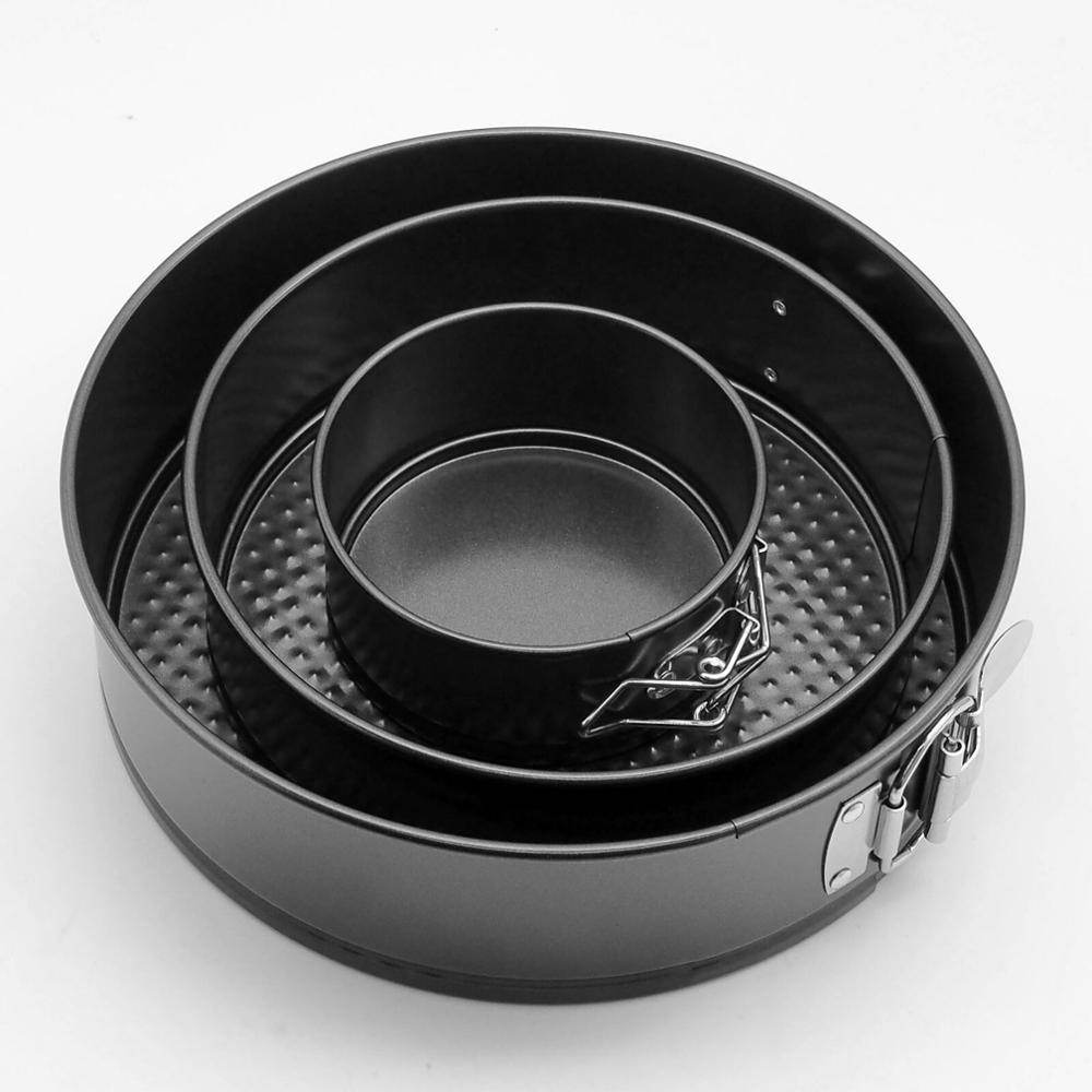 3PCS SET Non Stick Cake Tier Mold Baking Pan Tray Spring Form Round Bakeware - Mubimart