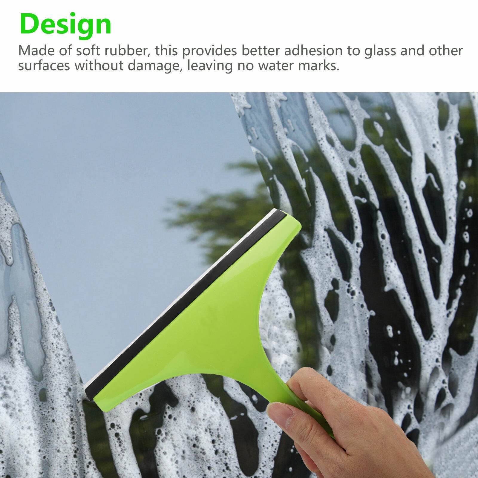 3X Glass Window Wiper Cleaner Squeegee Shower Screen Mirror Home Car Blade Brush Simple Green Car Glass Window Cleaner Wiper Cleaner Household Cleaning Brush Window Cleaning Tools - Mubimart