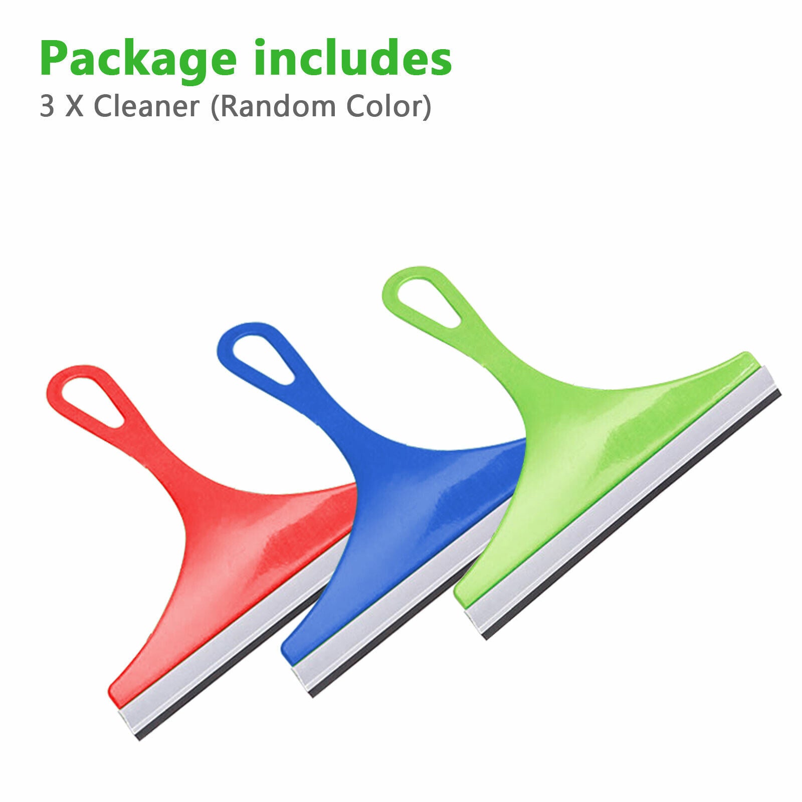 3X Glass Window Wiper Cleaner Squeegee Shower Screen Mirror Home Car Blade Brush Simple Green Car Glass Window Cleaner Wiper Cleaner Household Cleaning Brush Window Cleaning Tools - Mubimart -  