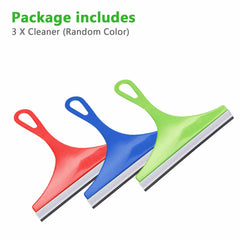 3X Glass Window Wiper Cleaner Squeegee Shower Screen Mirror Home Car Blade Brush Simple Green Car Glass Window Cleaner Wiper Cleaner Household Cleaning Brush Window Cleaning Tools - Mubimart -  