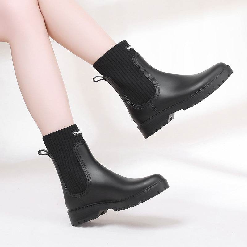 Women's Rain Waterproof Rain Anti-slip Rain Boots - Mubimart