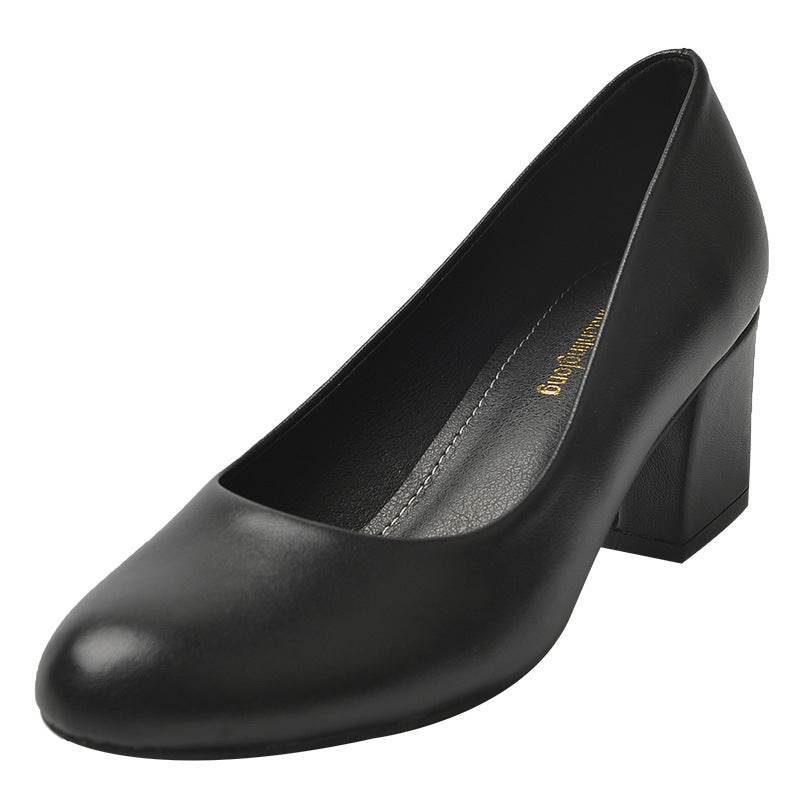 New Women's Black Professional High Heel Work Shoes - Mubimart