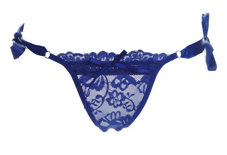 Ladies Knit Lace-up Thong Underwear Thong - Mubimart
