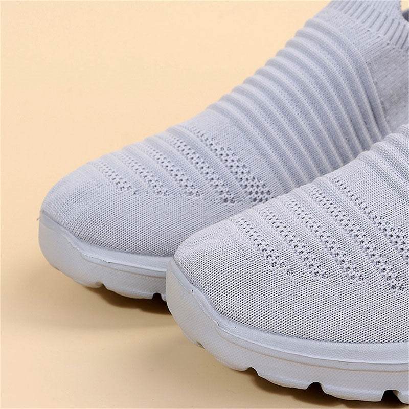 Knit Sock Shoes Women Comfortable Breathable Flats Shoes Walking Running Sneakers - Mubimart