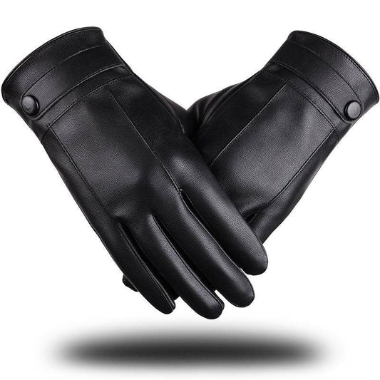 Shi Leather Gloves Touch Screen Thickening - Mubimart
