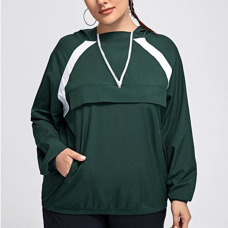 Hooded Running Sweatshirt Women Fitness Yoga Workout Tops - Mubimart