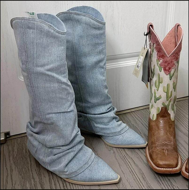 Fashion Retro All-match Cowboy Boot - Mubimart