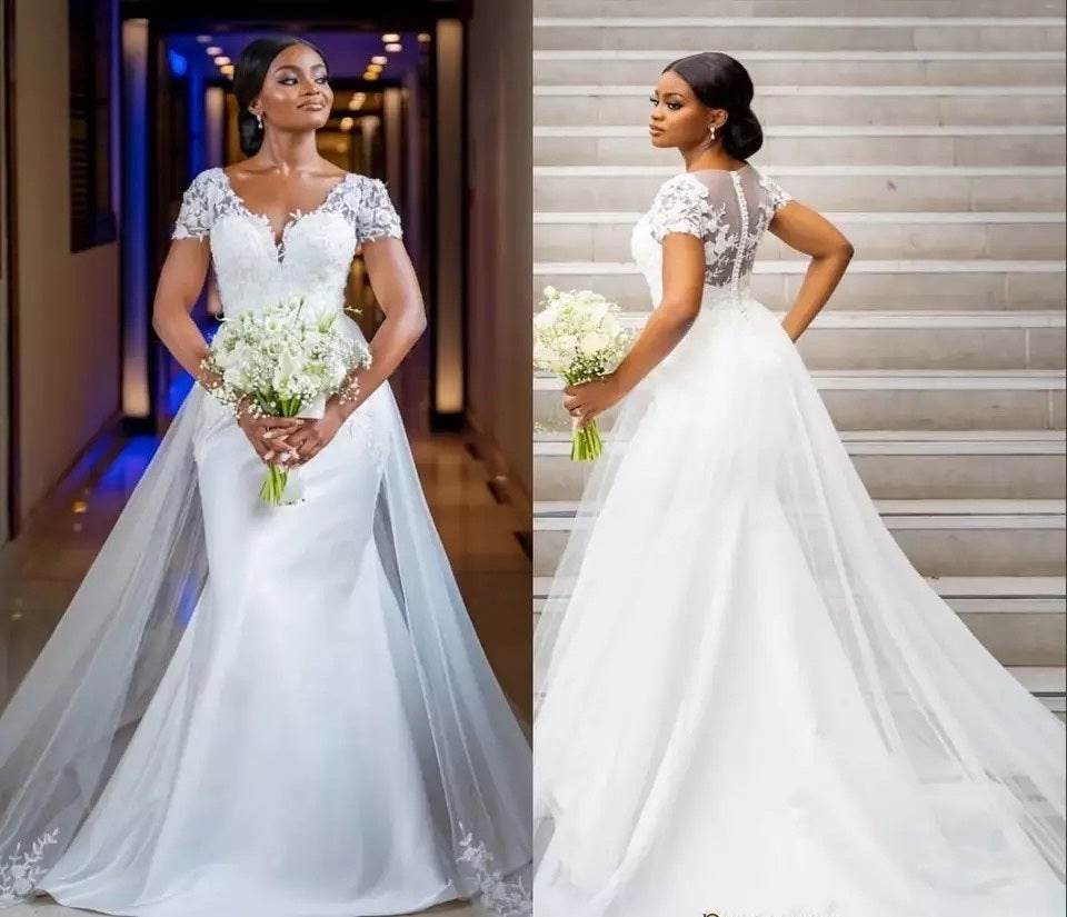FashionCustom Wedding Gown Bridal Dresses - Mubimart
