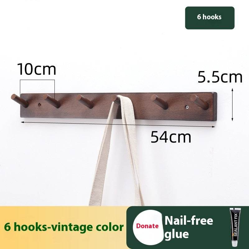 Clothes Hanging Rack Solid Wood Hook Strong Clothes Hook - Mubimart