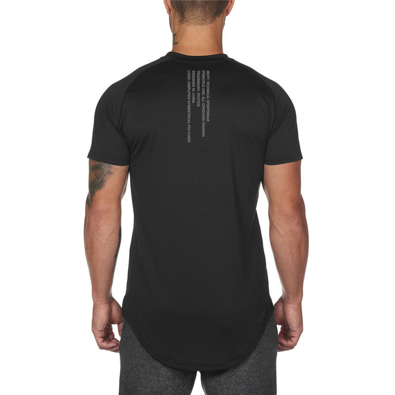 Workout T-shirt met korte mouwen, ademend casual bovenstuk voor heren