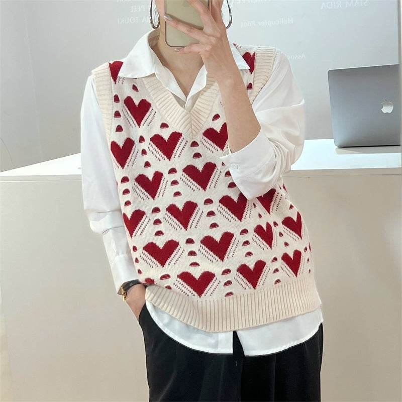 Sweater Vest Women's Loose Sweater - Mubimart