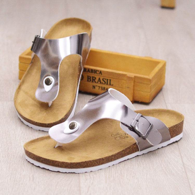 Slippers Summer Flip-Flops Beach Shoes Couples Cork Leisure Flip Flops - Mubimart