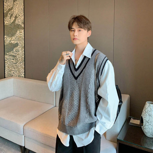 Men's Casual Sleeveless Sweater Vest - Mubimart