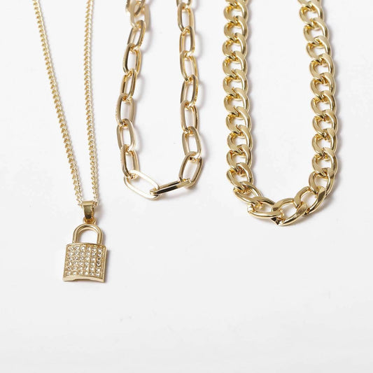 All-match Chain Zircon Geometric Necklace Women - Mubimart