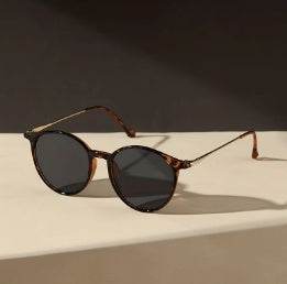 Metal Round Face Sunglasses Retro Driver Sunglasses Men And Women Sunglasses - Mubimart