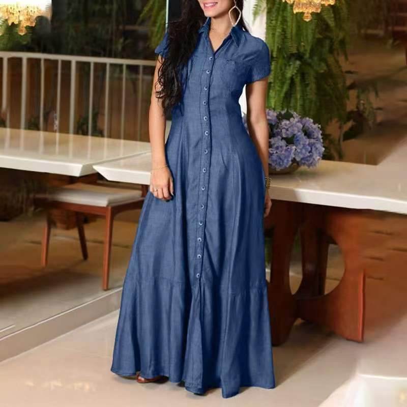 Women's Dress Shirt Collar Pocket Plus Size - Mubimart