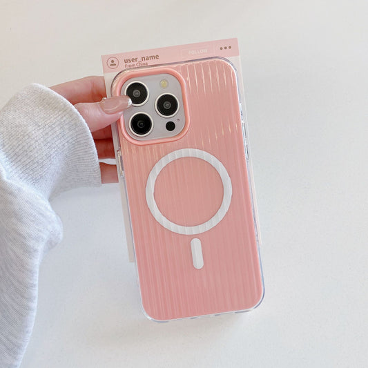 Magnetic Stripe Minimalist Solid Color Phone Case