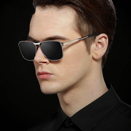 Men's Polarized Sunglasses Square Full Frame Sunglasses - Mubimart