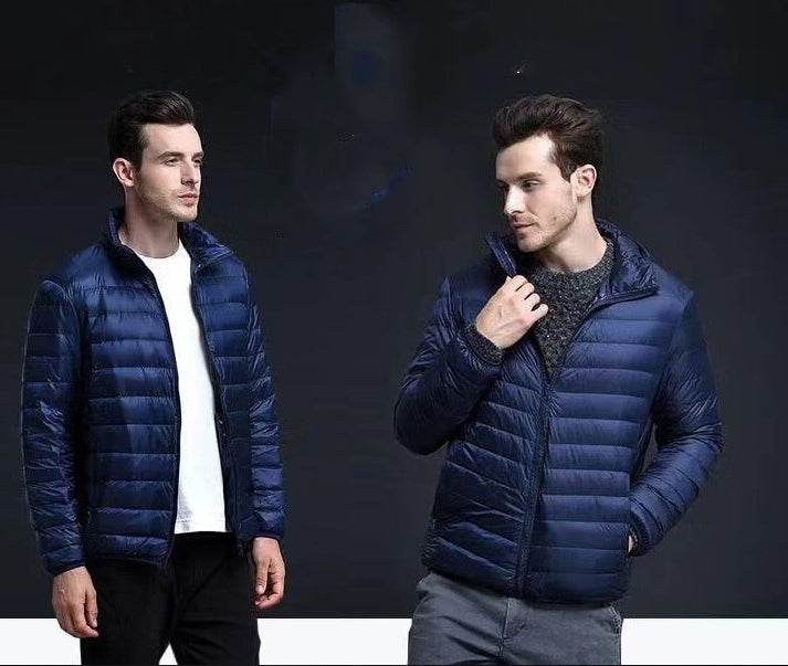 Lightweight Down Jacket Hooded Men Short - Mubimart