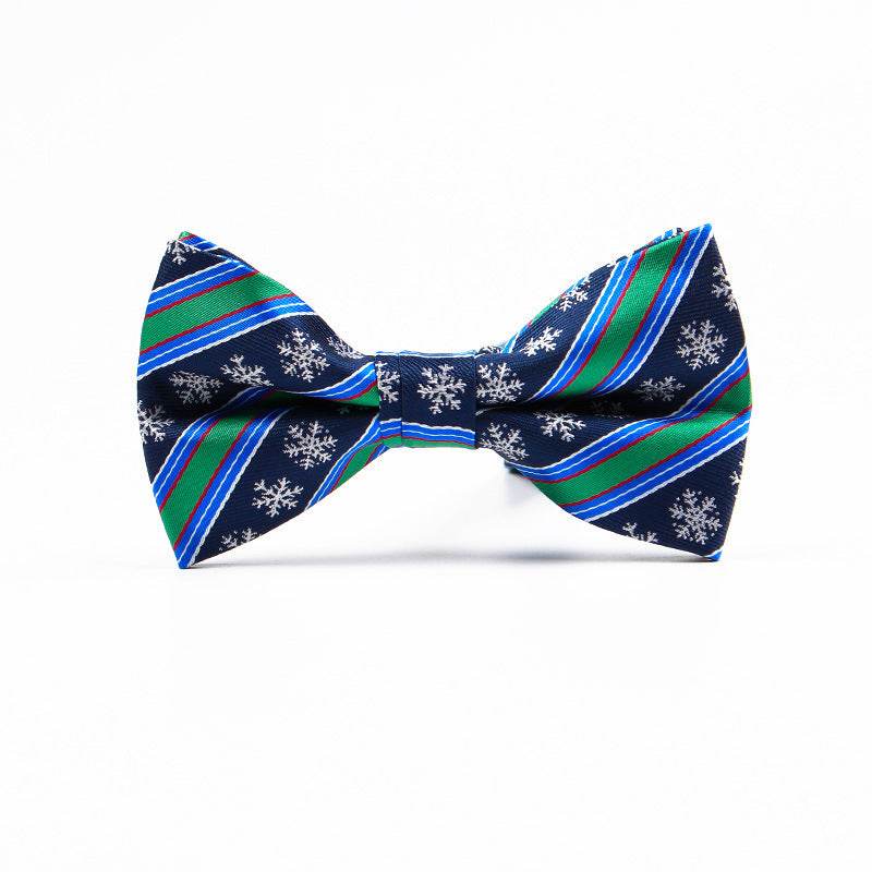 Mens Christmas Fashion Casual Print Bow Tie - Mubimart