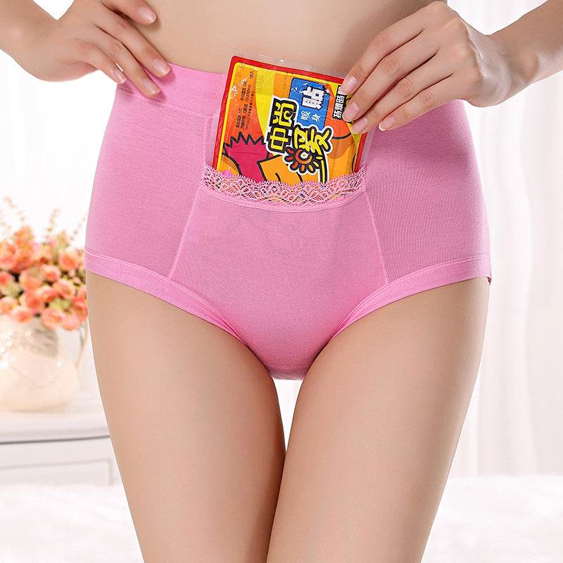 Bamboo Fiber Pocket High Waist Anti-leakage Women's Panties - Mubimart