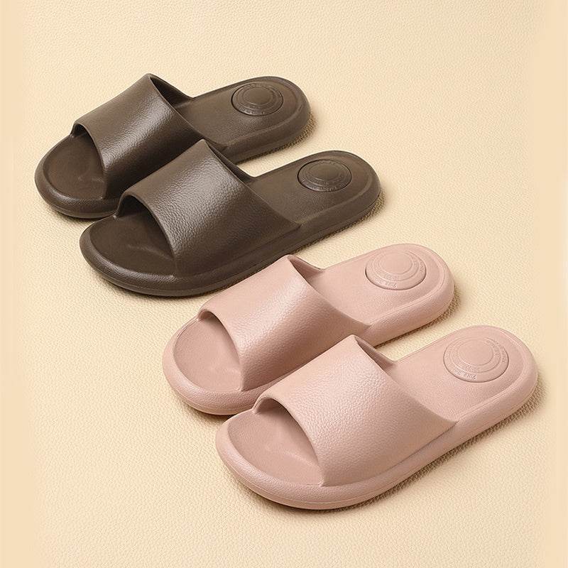 New Solid Color Slipper Summer Fashion Anti-Slip Non-slip Floor Bathroom Slippers For Women Men Casual Couple House Shoes - Mubimart