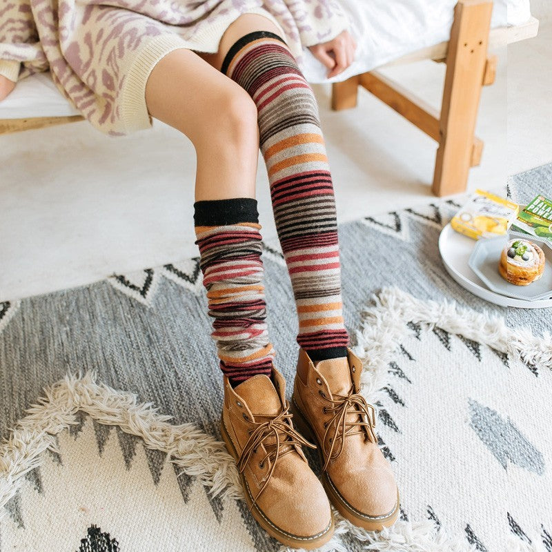 Rabbit Wool Knee Socks High Leg - Mubimart - Knee high socks 