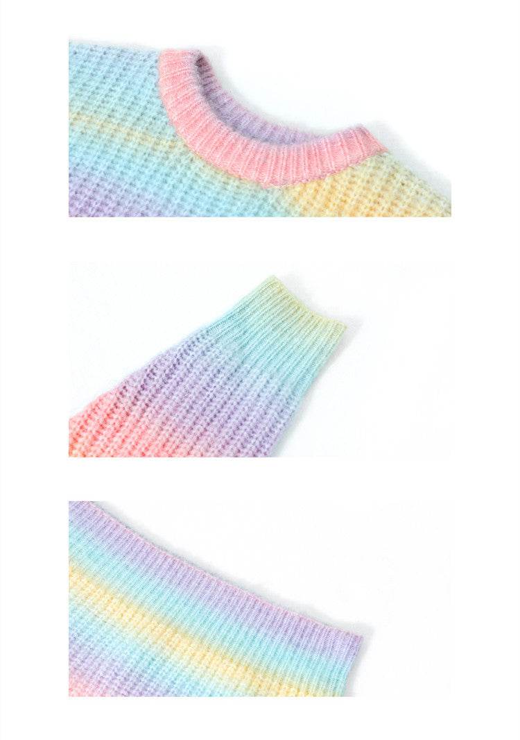Mens Fashion Gradient Tie-Dye Loose Sweater Jacket - Mubimart