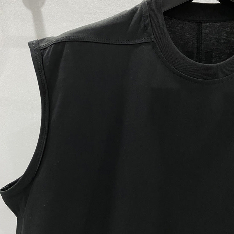 Men's Cotton Sleeveless Loose-fitting Version Of The Black Undershirt