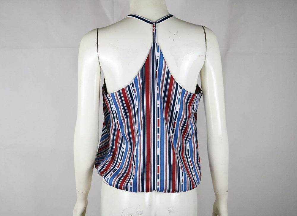 New Contrast Color Striped Camisole Top - Mubimart