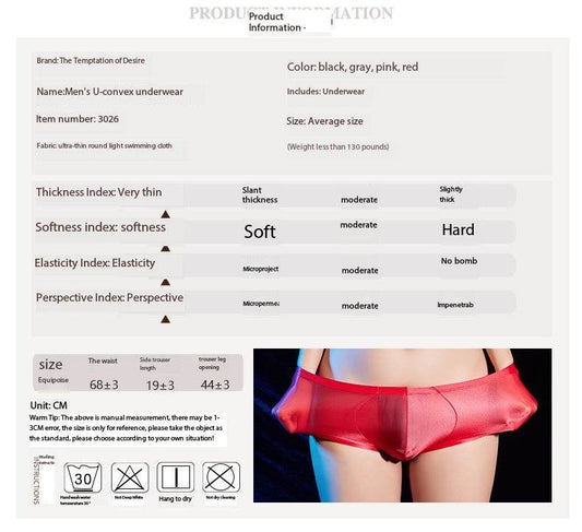 Men's Boxer Briefs Lingerie Underwear - Mubimart