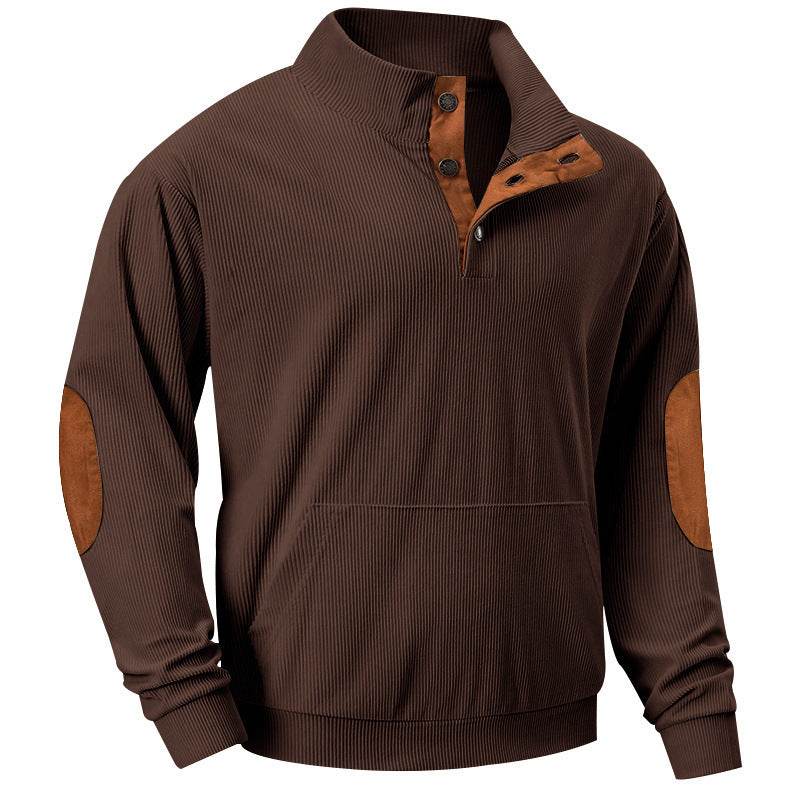 Stand Collar Long Sleeve With Pocket Sweatshirt Men - Mubimart