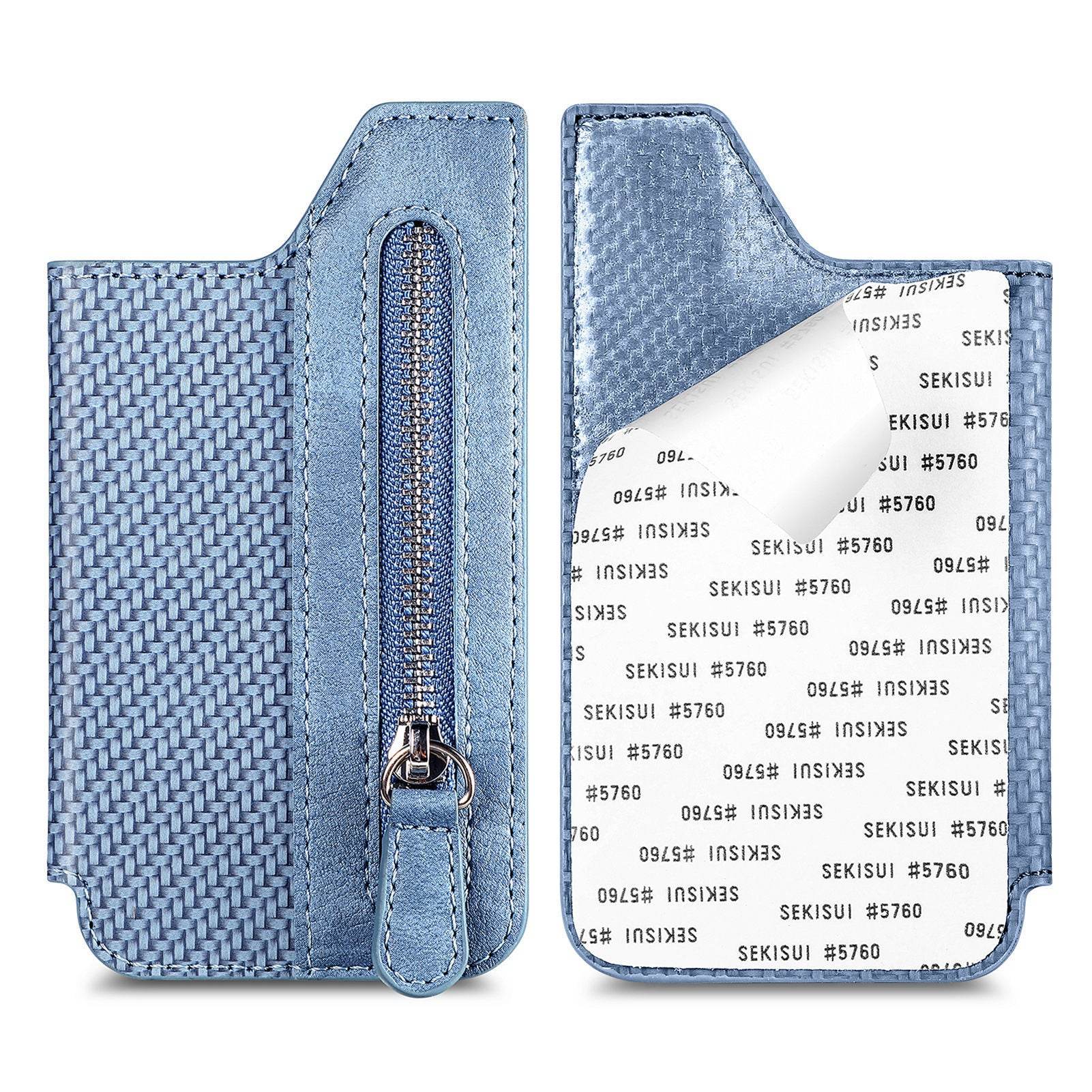 Card Holder Card Case Wallet Card Zipper Magnetic Snap Adhesive Portable Card Holder - Mubimart
