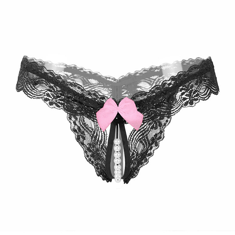 Women's Sexy Thong With Beads - Mubimart -  