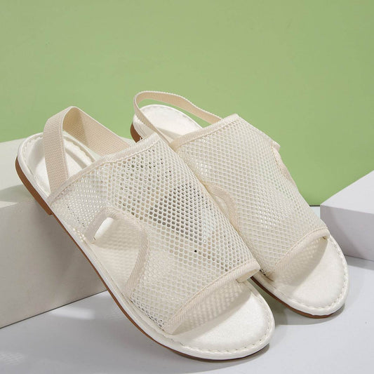 New Mesh Sandals Summer Casual Breathable Flat Shoes For Women Men Beach Shoes - Mubimart